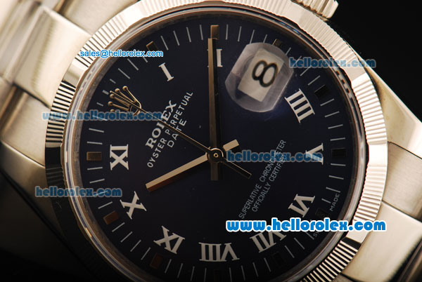 Rolex Oyster Perpetual Date Automatic Movement ETA Coating Case with Roman Numerals and Steel Strap - Click Image to Close